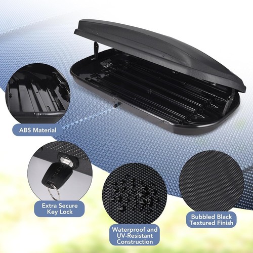 Waterproof Rooftop Cargo Box Car Top Cargo Carrier Roof W/ Key Mount Storage Box - Picture 6 of 7