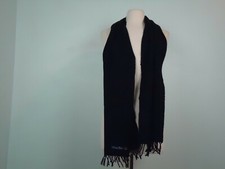 Racing Green Men  s Black Fringe Scarf Shawl 100 Lambswool One Size