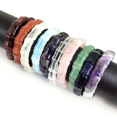 Handgefertigter Edelstein Stretch Armreif Balance Heilung Damen & Herren Geschenk Armband