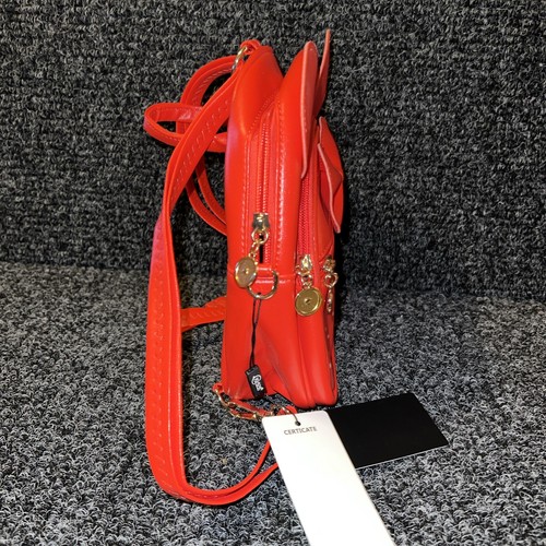 KL928 Mini Red/White Polka Dot Backpack w/Ears and Bow Accents, PU Leather, NWT - Picture 4 of 7