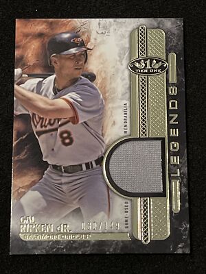 2016 Topps TIER 1 LEGENDS CAL RIPKEN JR GAME USED PATCH, #d 30/149, ORIOLE HOFER