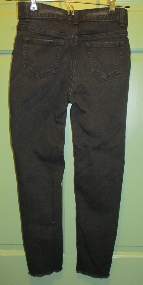 Jeggings Arizona Jean Meninas Preto Regular Bainha Desgastada Cintura Ajustável Tamanho 7 - Imagem 4 de 4