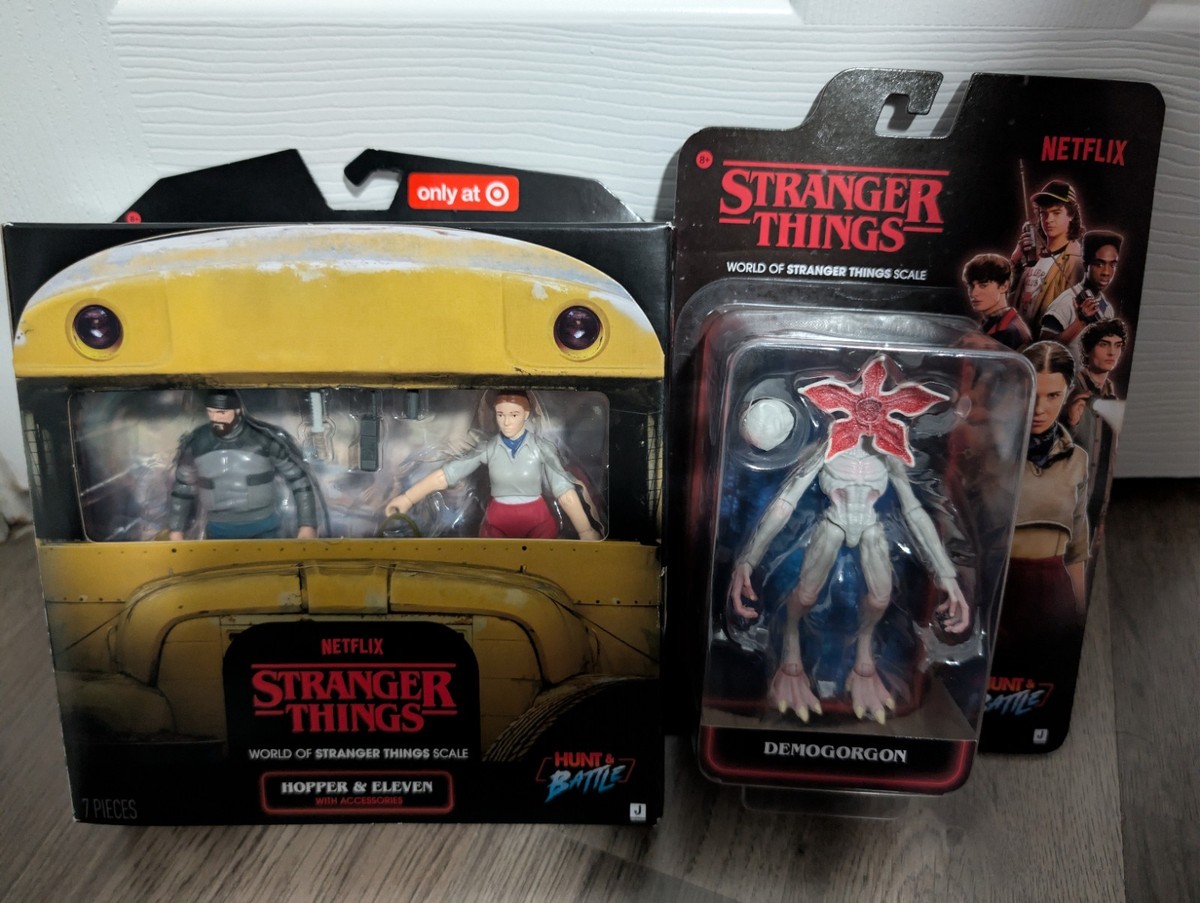 STRANGER THINGS フィギュア デモゴルゴン イレブン ホッパー Jazwares Stranger Things Hunt & Battle Demogorgon + Hopper