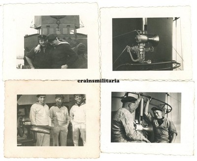 4x Orig. Foto Kriegsmarine Matrosen auf Torpedoboot G.11 Schiff Rostock 1936