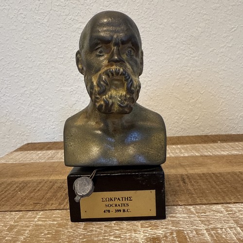 Statua scultura testa busto insegnante filosofo greco Socrate 5 in - Foto 2 di 10