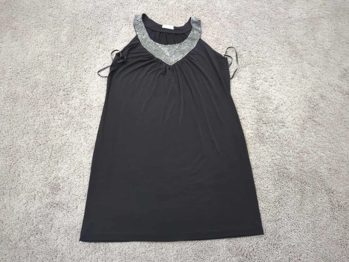 strapless open back dress Laraline Halter Mini Dress Navy Check main image 0