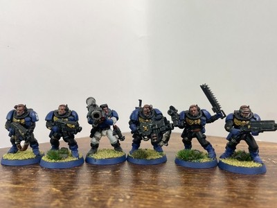 Warhammer 40k Ultramarines Scout Squad Space Marines First Born bemalt GW 1029