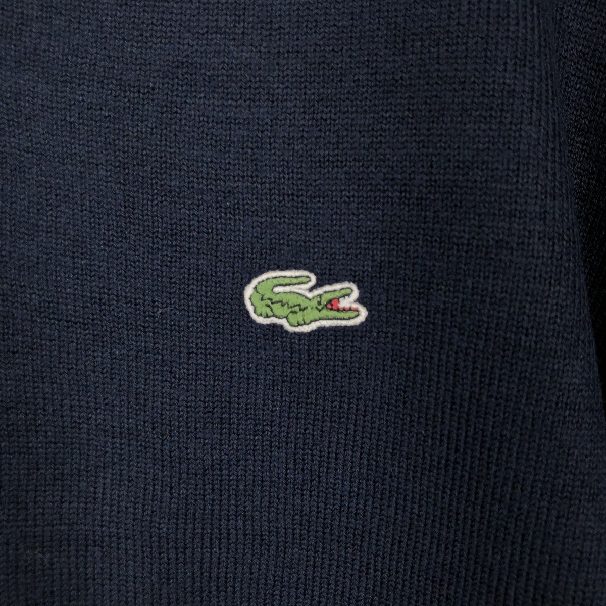 Vintage Lacoste V-neck acrylic and wool knit sweater Men's XL thumbnail 6