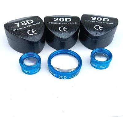 20D 78D & 90D Ophthalmic Retina Viewer Lens High Precision Optics Combo Set Blue