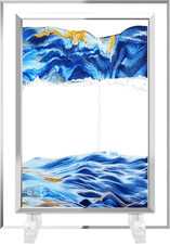 3D Dynamic Sand Art Liquid Motion, Moving Sand Art Picture Square Glass 3D Deep