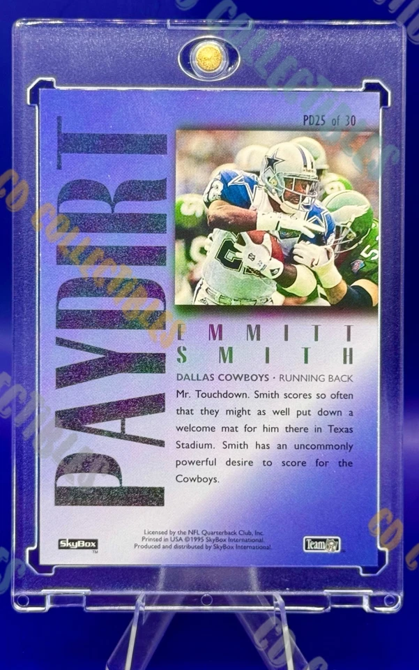 Emmitt Smith HOLO REFRACTOR PAY DIRT SKYBOX CARD SP COWBOYS MINT HOF MVP - Image 4 of 4