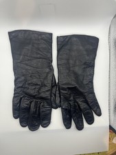 Vintage Saks 5th Avenue Black Leather Driving Gloves Size 7.5