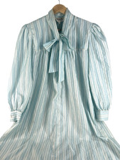 vtg Christian Dior Housedress Kaftan Nightgown Crinkle Satin Old Hollywood L