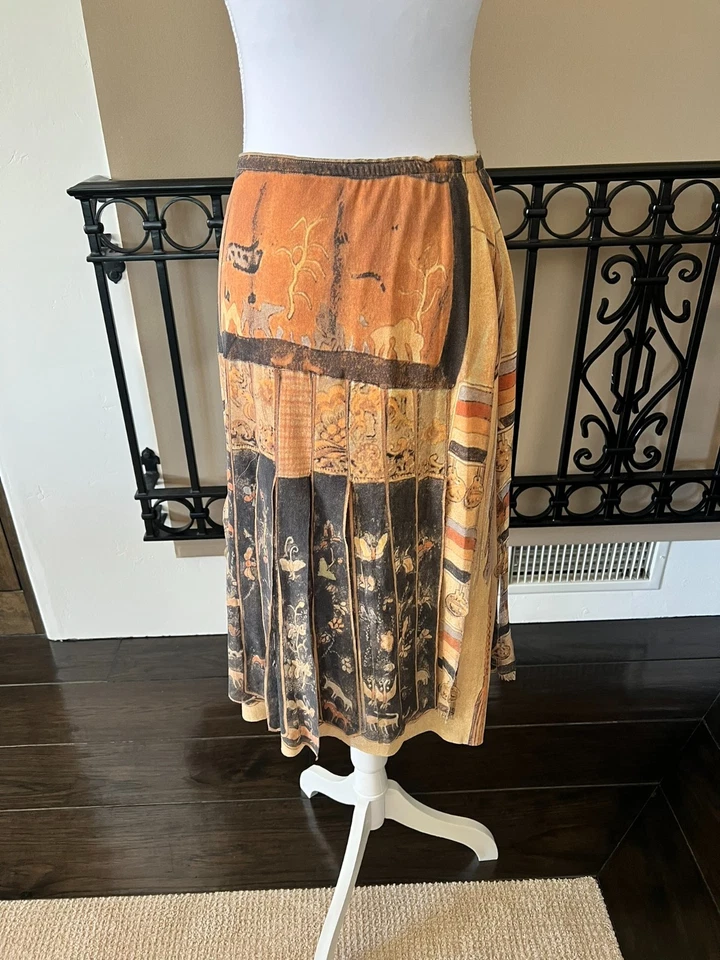Vintage Vivienne Tam Skirt and Top Nylon Set with Abstract Design- Size 2  - Image 3 of 4