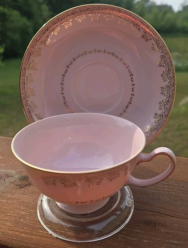 Rosa & Gold Teetasse & Untertasse Japan Excel China - Bild 20 von 23