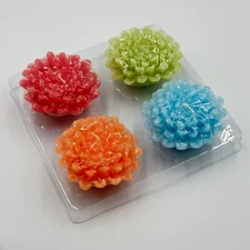 NIP VTG Crate & Barrel Four Zinnia Flower Floating Candles Y2K 2000s Decor