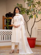 Indian Party Wear Designer Top Kurta Set Bollywood Women Kurti Pant Dupatta Set