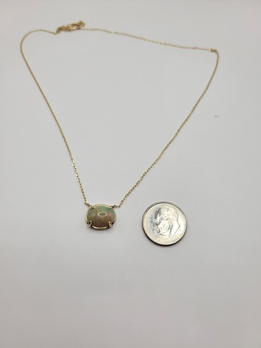 Ethiopian Opal necklace set in solid 14k yellow gold NO RESERVE!!! - 第 11/13 張圖片