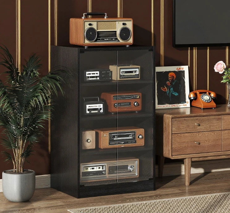 媒体柜,立体声柜,录音播放器支架带乙烯基唱片存储 — 第 2/4 张图片