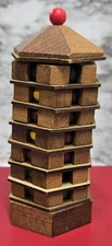 Project Genius Chinese Pagoda Wooden Puzzle Brain Teaser Logic Game Toy