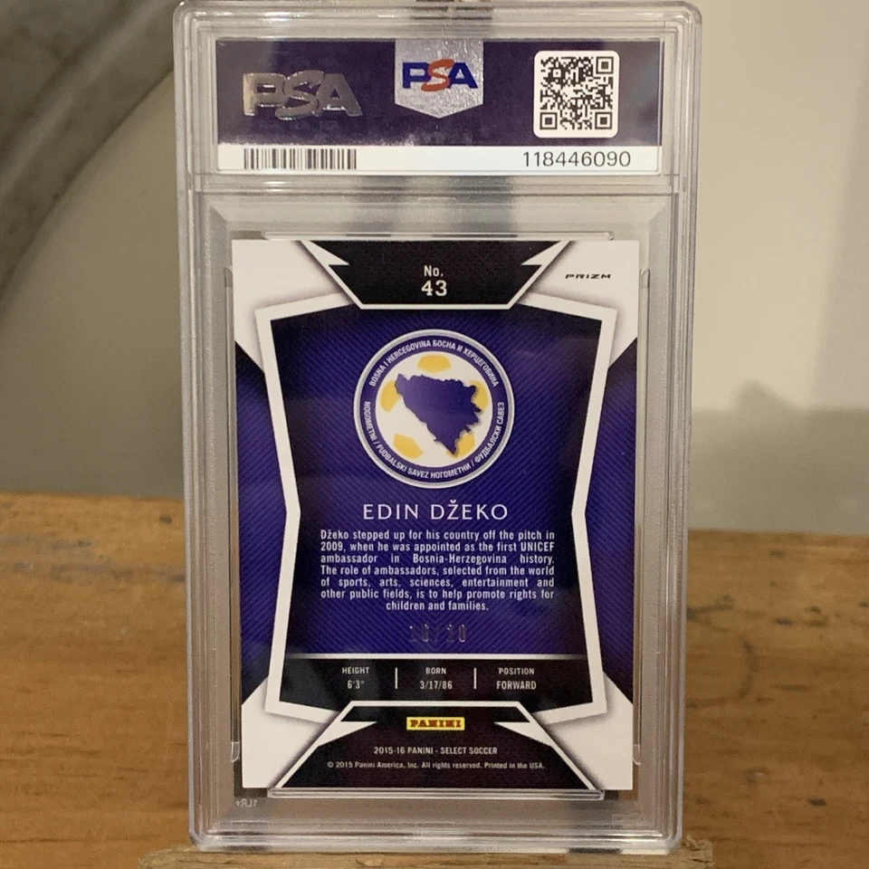 2015-16 Panini Select Edin Dzeko Pink Prizm /20 PSA 7 NM Bosnia and Herzegovina - Image 2 of 2