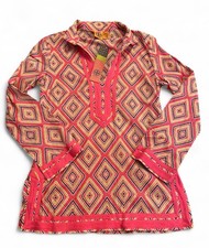 NWT Tory Burch Pink, Navy & Green Tory Tunic Women’s Size 10