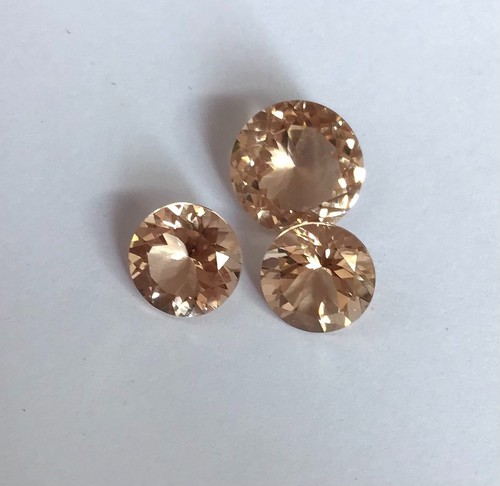 AAA Peach Morganite Natural Round Cut Faceted Loose Gemstone Making All Jewelry - Picture 4 of 13