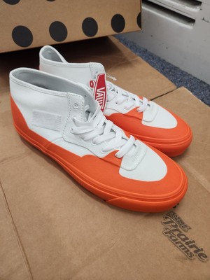 Vans Vault Half Cab x Benjamin Edgar in White/Orange size US 9.5