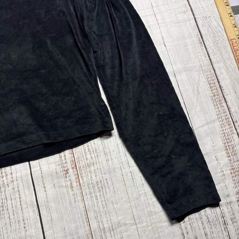 NIKE AIR LONG SLEEVE VELOUR CROP TOP BLACK ALL OVER AIR SWOOSH JRS SIZE XL - Image 4 of 4