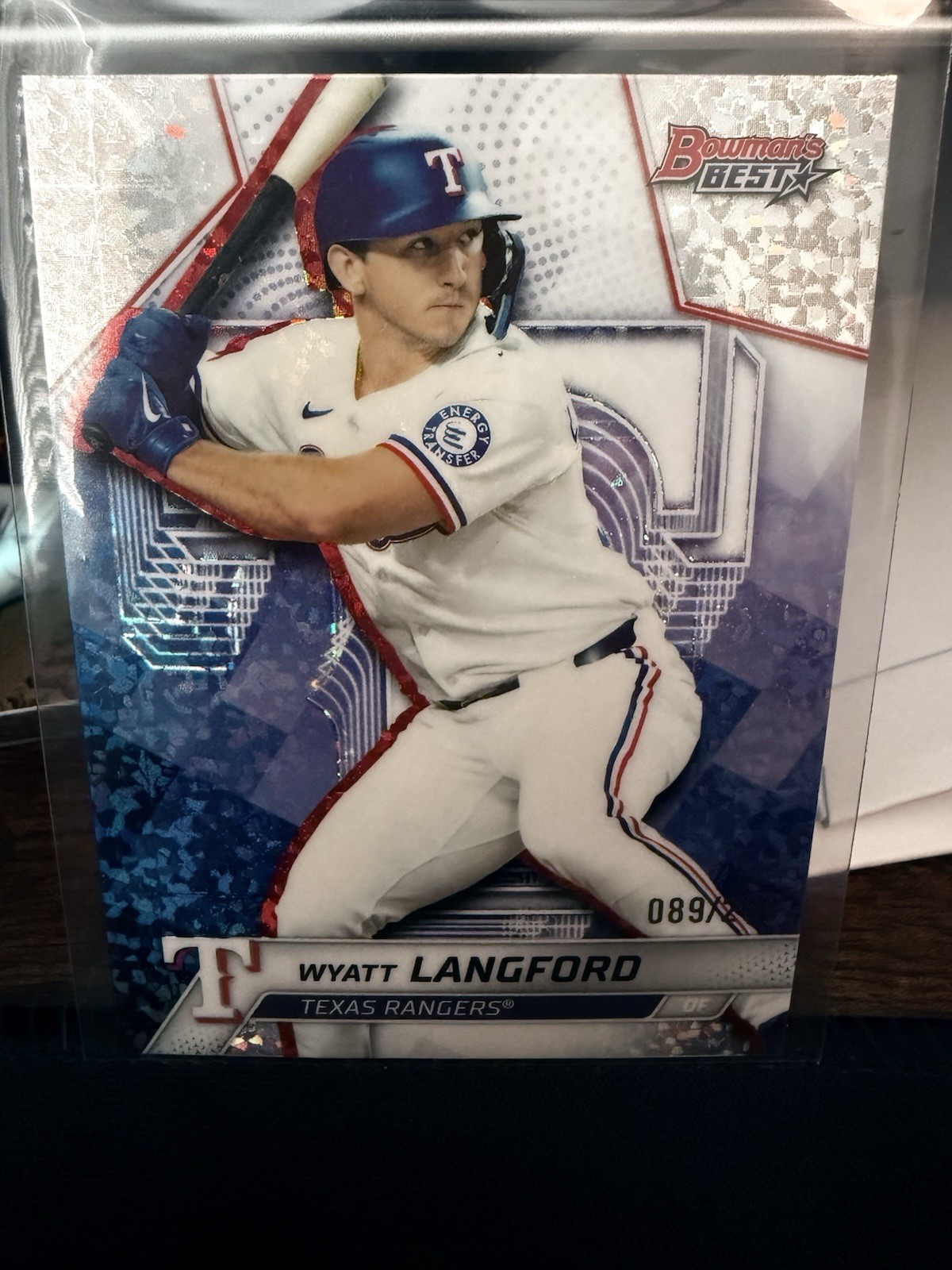 Topps 2024 Bowman's Best Wyatt Langford Mini-Diamond # 89 /299 Rangers