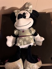 Disney Parks Minnie Mouse Plush Silver Platinum Anniversary 100 Years OF Wonder