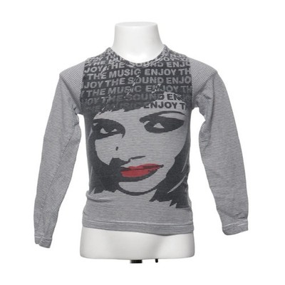 Blue Key, Langarmshirt, Größe: 104/110, Model 1, Grau/Weiß/Rot, Baumwolle #kAB