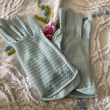 Vintage Nylon Blue Gloves Size -7