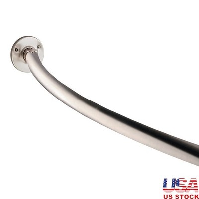 Rust-Proof Curved Shower Rod Adjustable 45-72 Inch Rotating Easy Install New