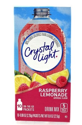 Crystal Light On The Go Raspberry Lemonade Drink Mix 10 Packet Box