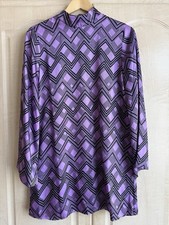 New Mango lavender lilac purple satin short dress with long sleeves - Size M