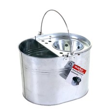 16 Litre Heavy Duty Metal Mop Bucket Galvanized Strong Capacity for Cleaning