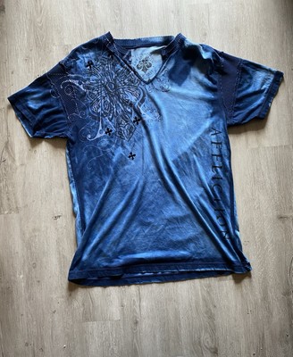 Blue Midnight Color Opium Grunge Style Affliction Tee Size XXL