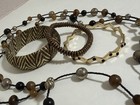 6 Pc Mixed Fashion Jewelry Lot Boho Beaded Necklaces Bracelets Gold Tone — photo 3