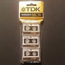 Microcassette TDK MC 30 - 3 Nuove Sigillate - 3 Cassette Dittafono - MAR