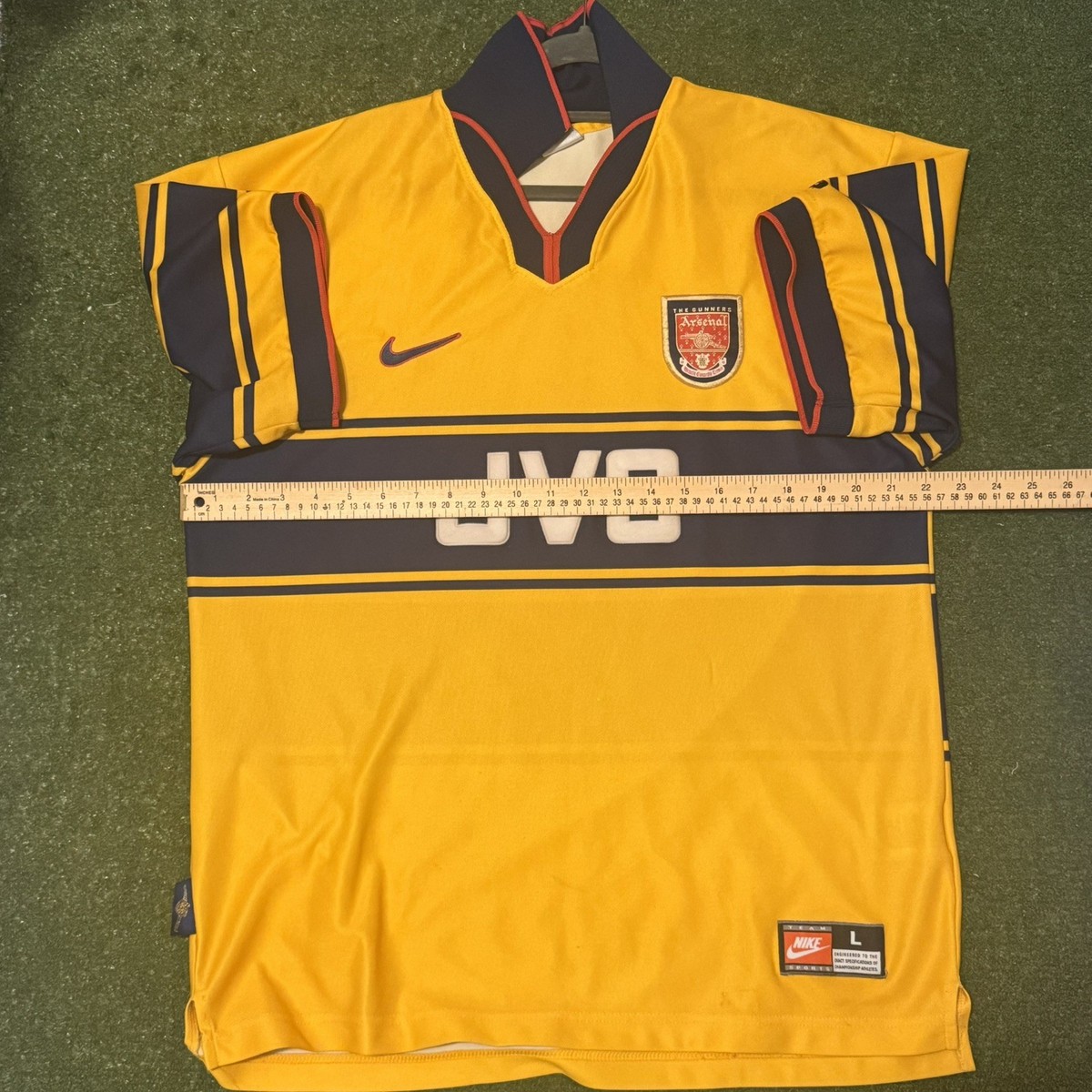 Arsenal Away 1997-1999 Nike Shirt Jersey Top Football Club Yellow