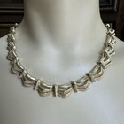 Vintage Monet Statement Choker Necklace 17" Brushed Gold Plated Designer