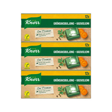 3x Cubos de caldo de verduras Knorr 12x10 g (36 cubos) Grönsaksbuljong