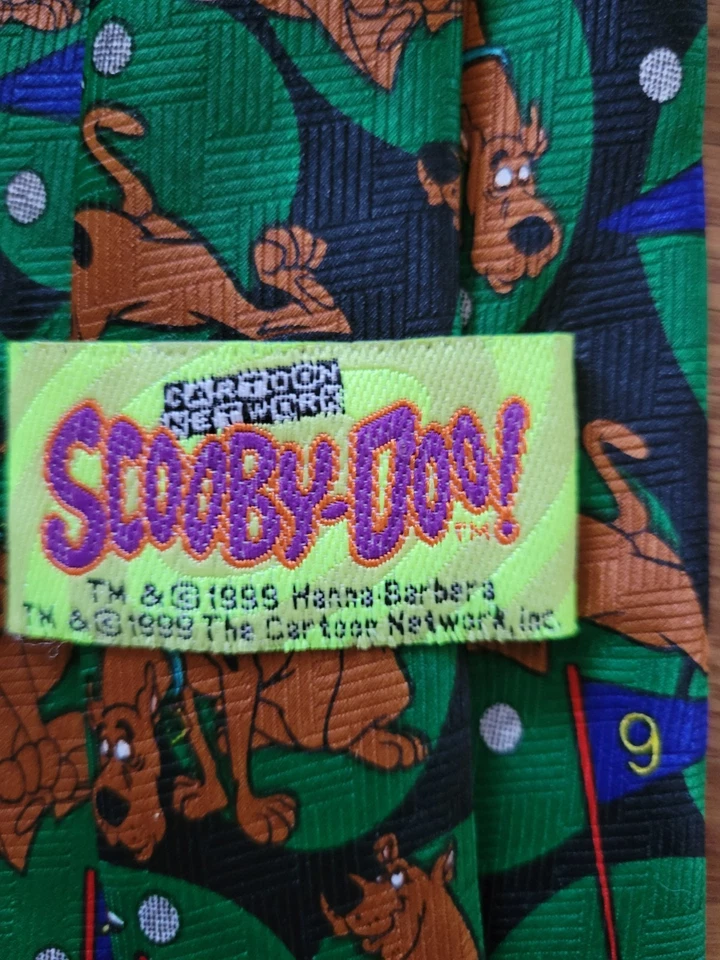 Gravata de golfe vintage 1999 Scooby-Doo Cartoon Network Hanna-Barbera novidade - Imagem 4 de 4