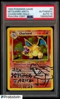 Mitsuhiro Arita Signed 1999 Pokemon Game #4 Charizard Holo PSA/DNA AUTH AUTO 10