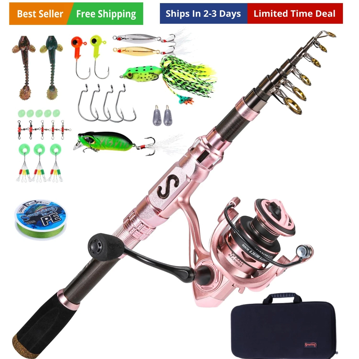 Telescopic Fishing Pole Combo,Carbon Fiber Fishing Rod ，Ultra-Smooth Spinning...