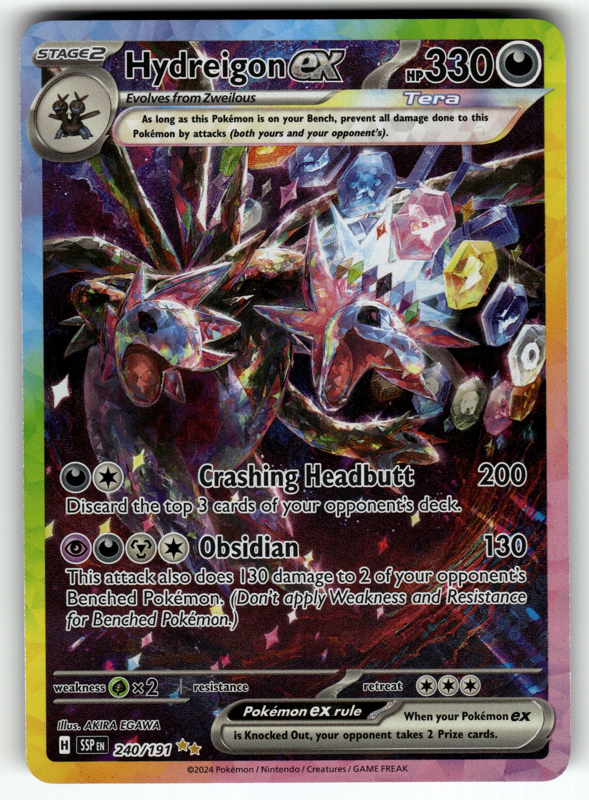 Hydreigon ex 240/191 SV08: Surging Sparks NM Pokemon Card TCG