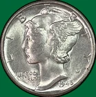 1945 Mercury Dime Brilliant Uncirculated BU Coin #40651