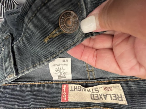 LEVI’S 559 RELAX STRAIGHT~SOFT CORDUROY COTTON WORK CASUAL COMFY PANTS 36/30 - Picture 10 of 12
