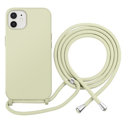 Moxie, Color Lace TPU-Hülle iPhone 12/12 Pro mit Tragekette, Blassgrün
